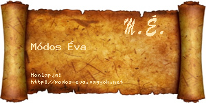Módos Éva névjegykártya